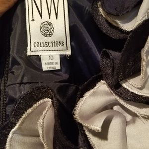 A line Navy Blue and silver dress